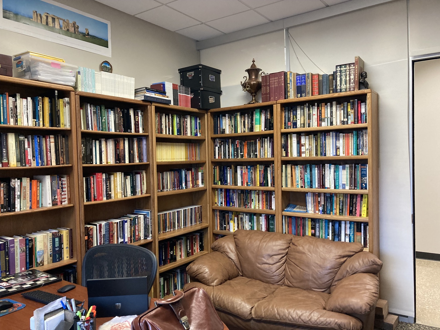 Books, maps, and historical objects inside the Center for History and Culture